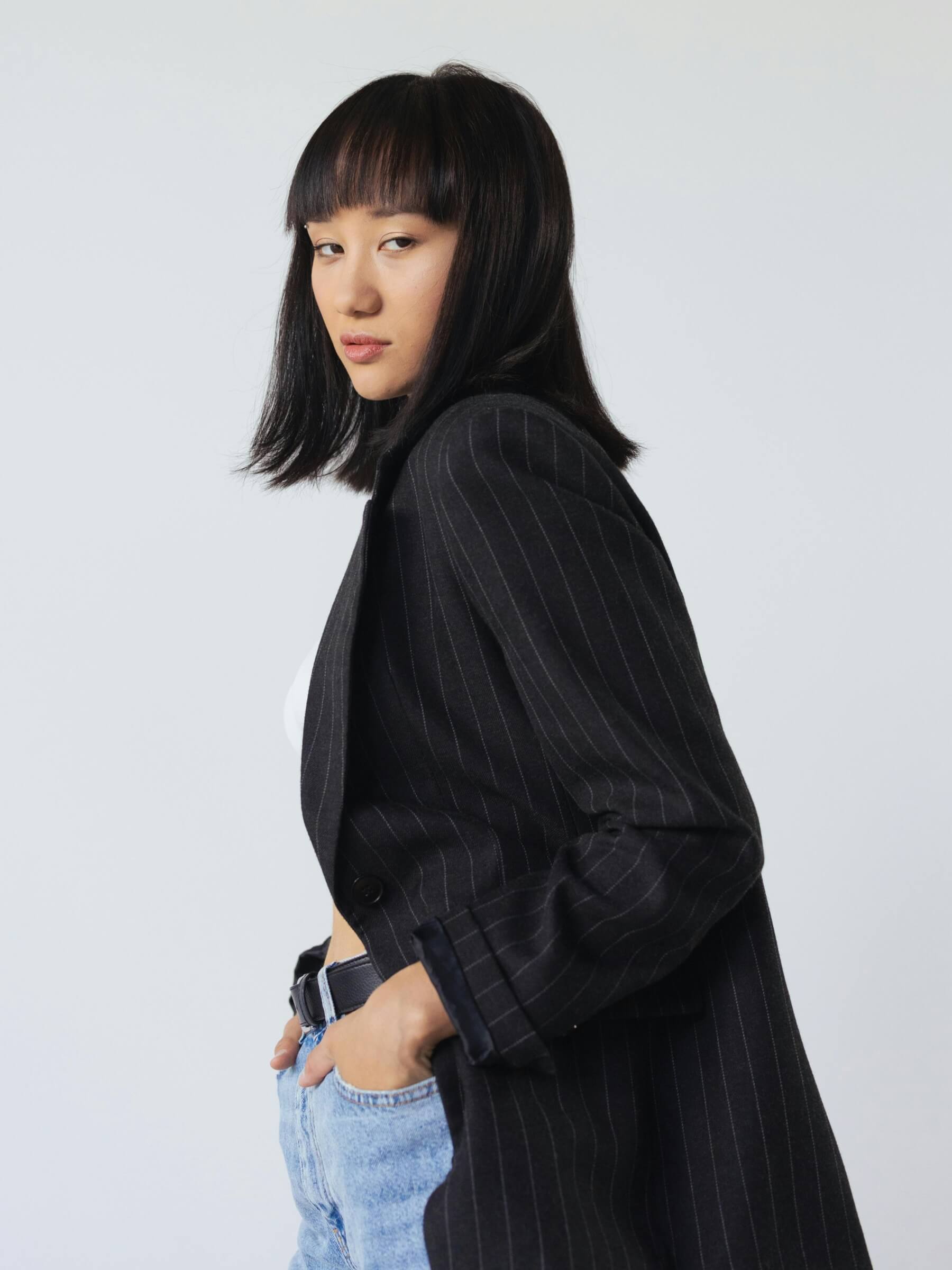 Minimal stripe blazer